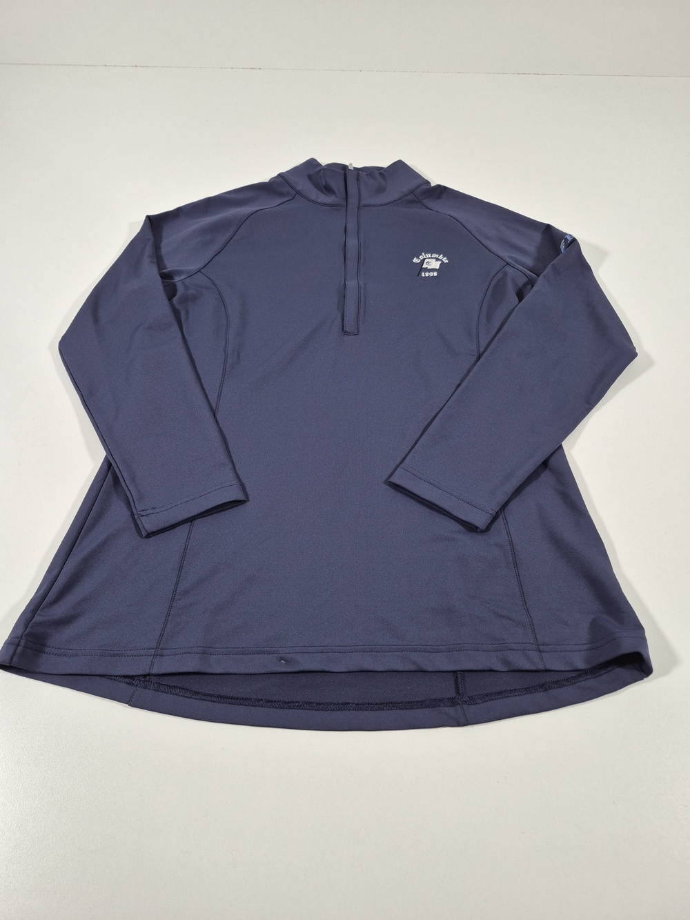 Peter Millar Quarter Zip Shirt Women's Large Blue Golf Columbia 1898 UPF 50+ Sun